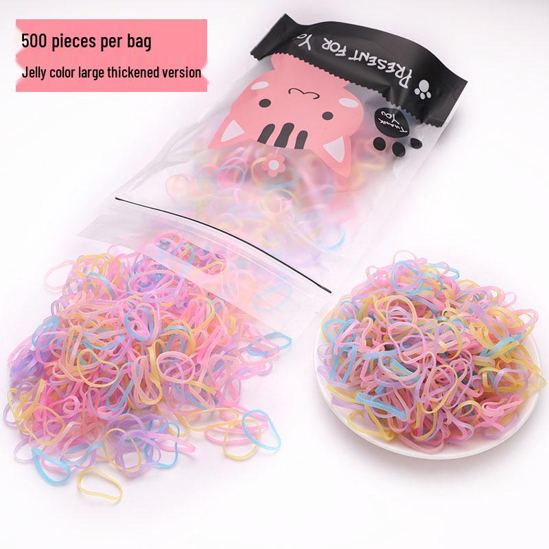 Children's Extra Thick Black Elastic Hair Ties - No Damage, High Elasticity