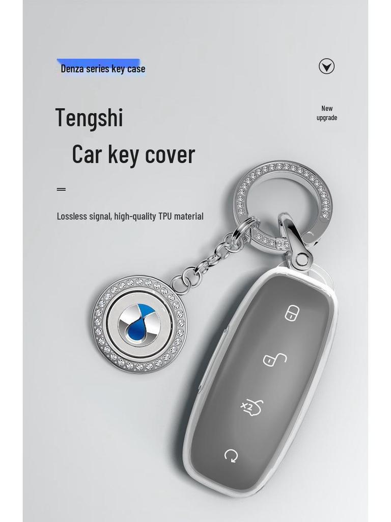 Denza D9 Key Case: 2022 Transparent Shell for Men & Women, Modified Card Car Package with Buckle