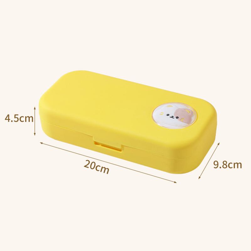 Kawaii Morandi Simple Pencil Case Student Large Capacity Double-Layer Pencil Case Cartoon Stationery Organizer School Supplies