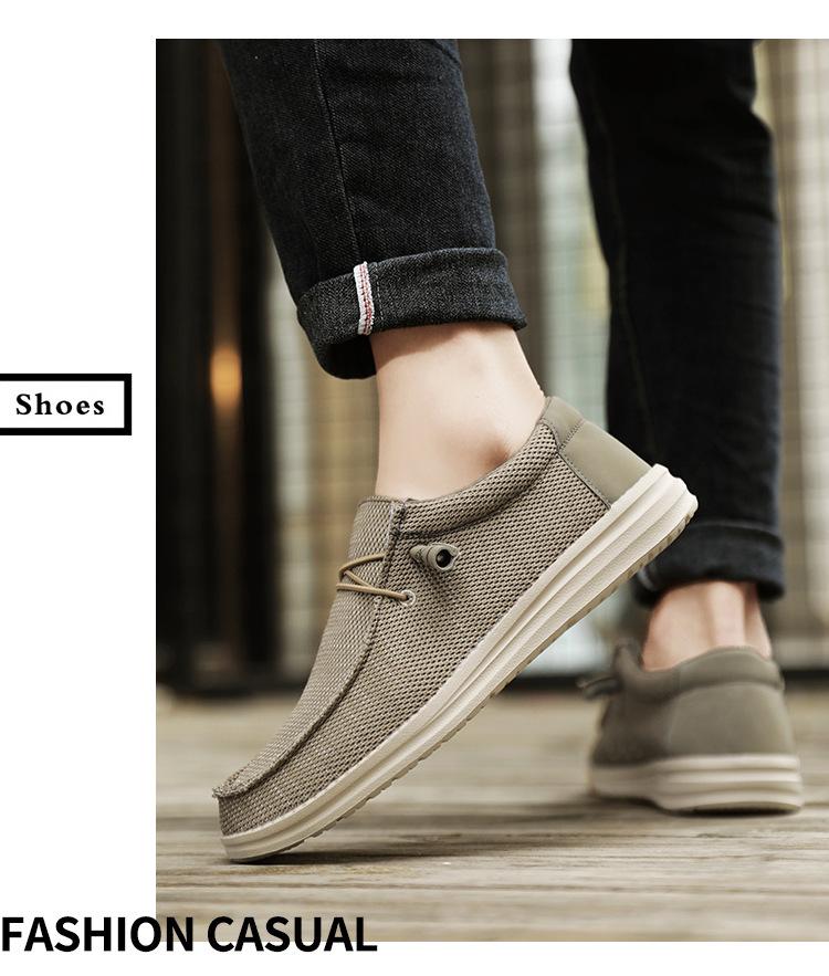 Mocassini da Uomo in Tela Extra Large - Slip-on Casual per Tendenze Transfrontaliere.