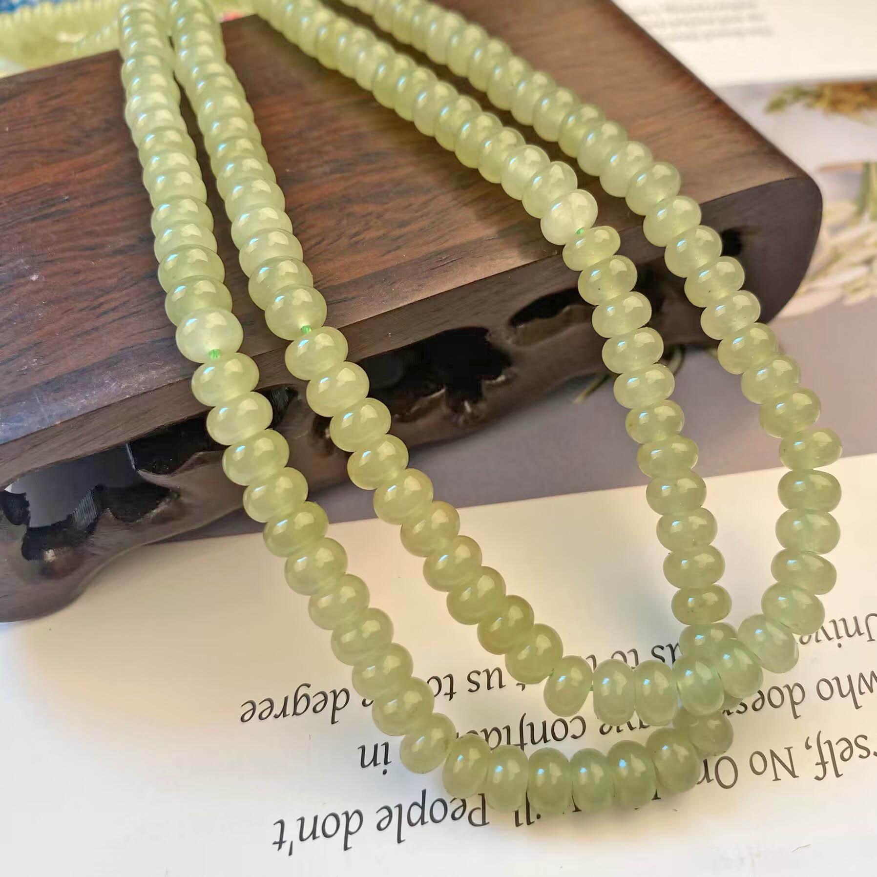 

Natural Chalcedony Clear Water Jade Apatite Abacus Beads - Loose, Semi-Finished DIY Jewelry Accessories 4*6mm, approx 38cm per strand