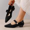 Pointed-toe Single Shoes - Women's New Style, Versatile for Outerwear, Hook-and-loop Fastening Shoes