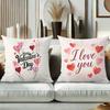 I love you Heart Patterns Happy Valentine Day Pillows Polyester pillowcase, sofa decorative cushion cov Headboard Pillow