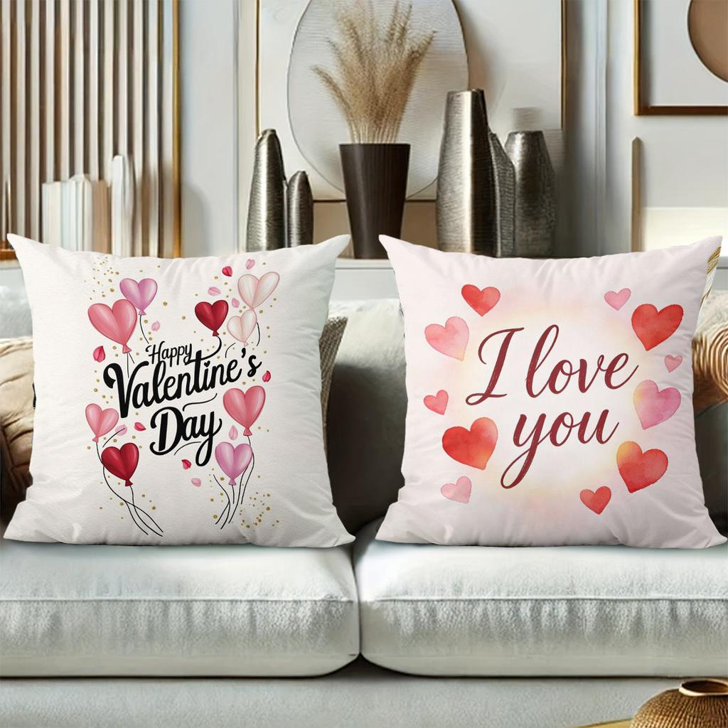 I love you Heart Patterns Happy Valentine Day Pillows Polyester pillowcase, sofa decorative cushion cov Headboard Pillow