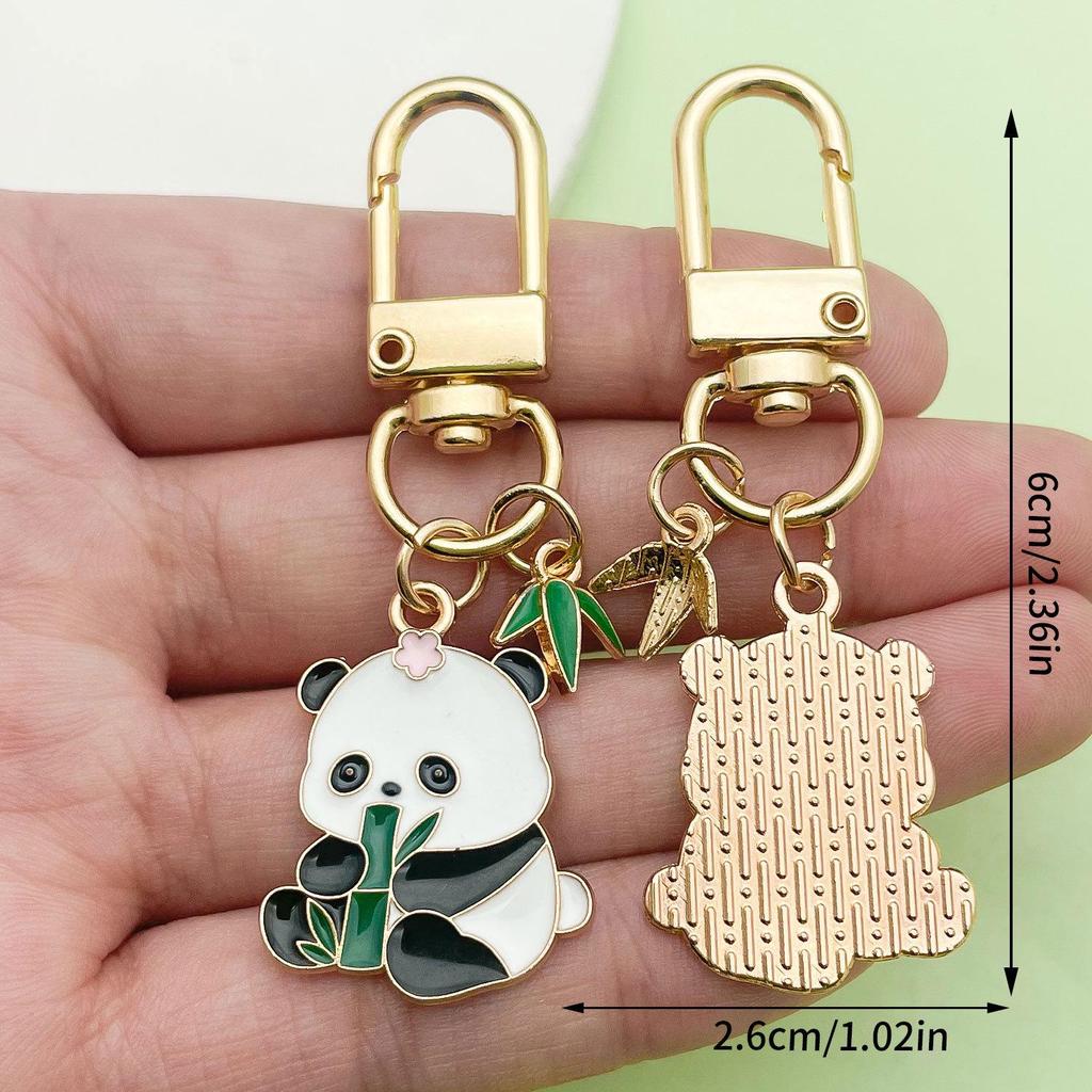 Adorable National Treasure Panda Metal Keychain – Cute & Quirky Cartoon Dāi Méng Panda Keyring Pendant for Men, Women, & Bag Charms.