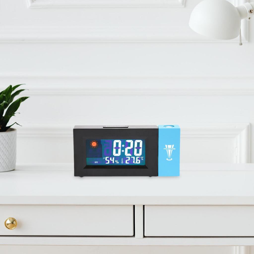 Projection Alarm Clock Snooze Function Temperature Humidity 12/24H