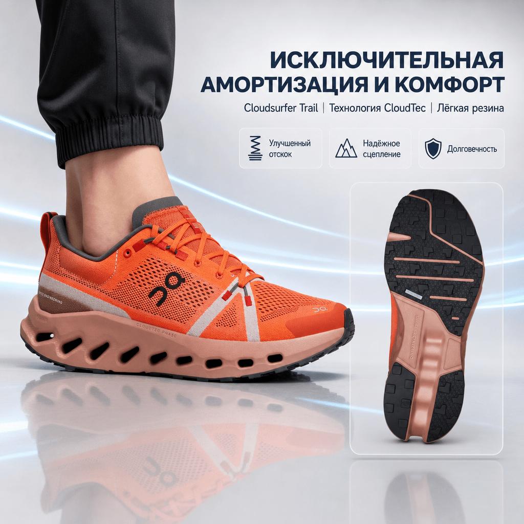 ON Cloudsurfer Trail Flame Dustrose Men Sneakers Red 3ME10112150