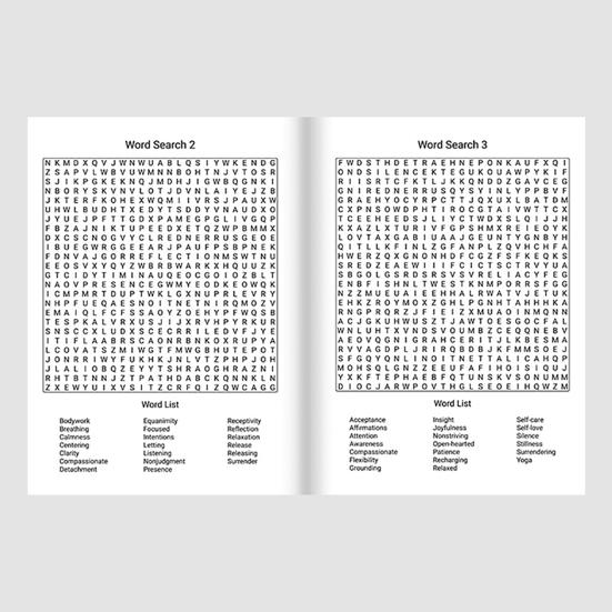 Kniha hledání slov mindfulness pro dospělé Relaxační kniha puzzle pro úlevu od stresu a úzkosti Uklidňující hádanky hledání slov pro udržení vaší mysli v klidu