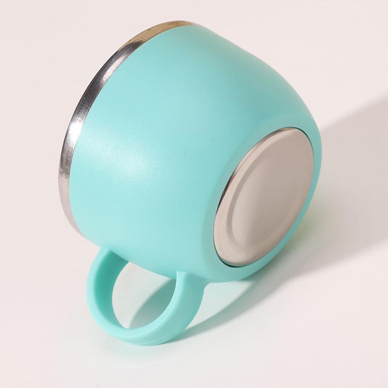 Sturzfeste 3oz Isolierte Kaffeetasse aus Edelstahl mit Henkel Mini-Tasse mit Deckel und Strohhalm Ideal für Camping und Essen