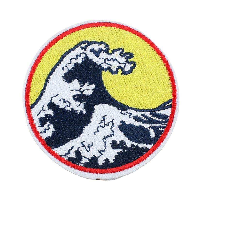 New Wave Cloth Sticker Mountain And River Map Embroidery Sticker Adhesive Badge Boy Cartoon Embroidery Glacier Patch Sticker