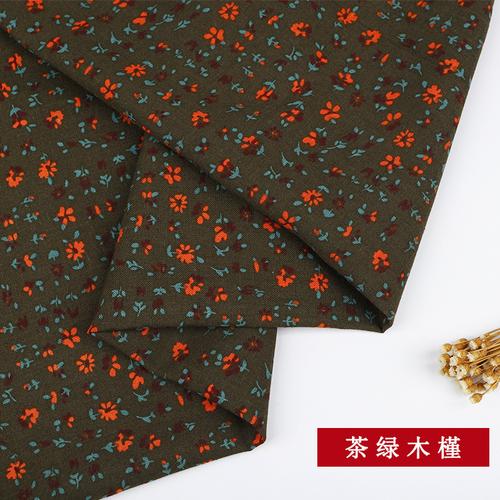 145x50cm Baumwolle Leinen Bedruckter Stoff Kleiner Blumenstoff für Kleider Bekleidungsstoffe Handgefertigt DIY Nähzubehör TJ9778