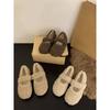 Flat-bottomed Mary Jane Wool Shoes, Seasonal Velvet Cotton Shoes, Single Shoes