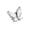 Titanium Butterfly Nut With White Zircons - Silver - Tna-125 1.2 Mm