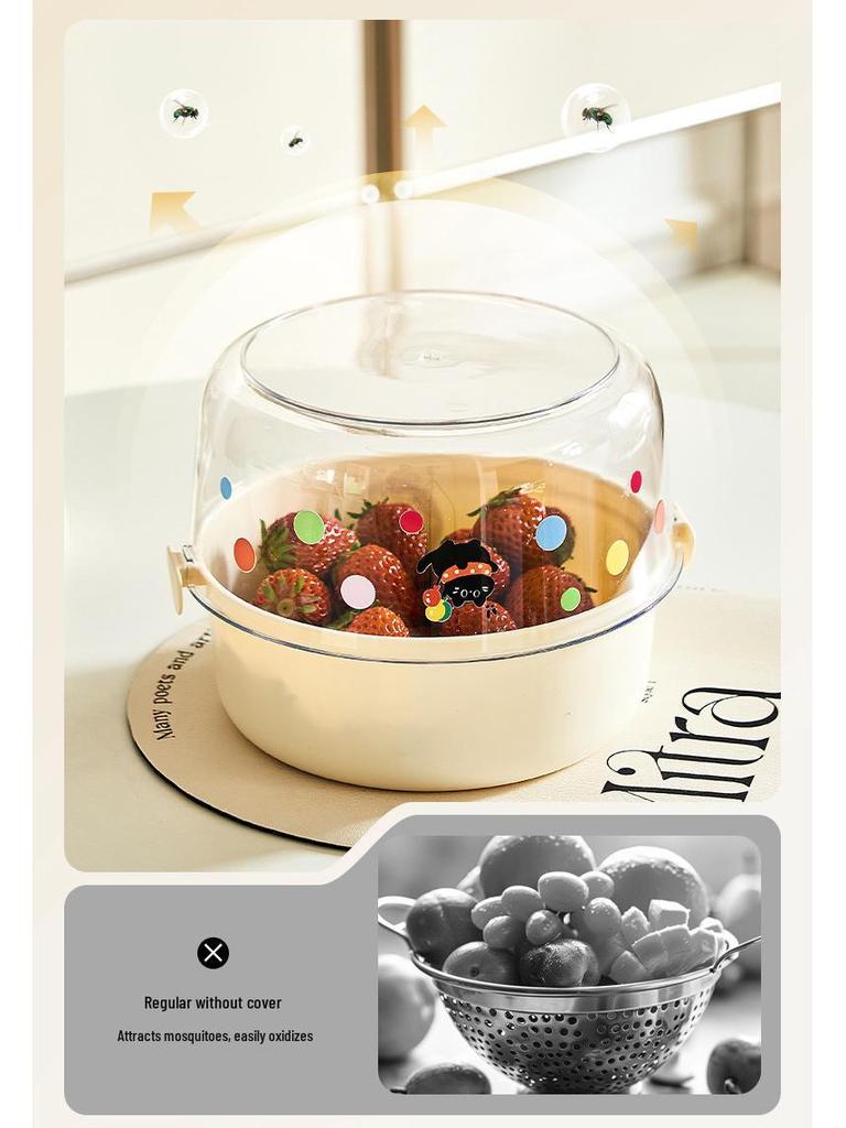 Doppellagiger Lebensmittel-Abtropfkorb & Obstschale - Gemüsewäscher, Obstteller, Aufbewahrungsbox für Nüsse & Snacks