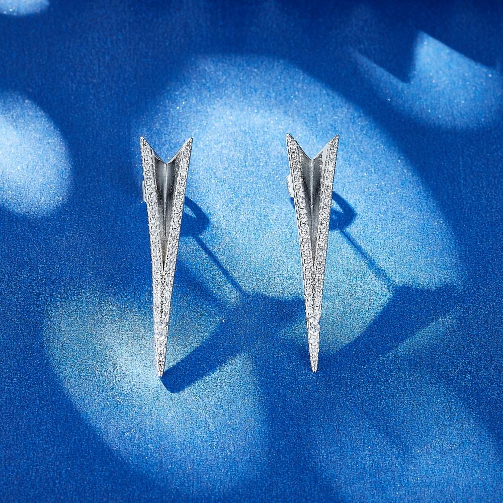 

Серьги-гвоздики из меди в форме буквы V, длинные серьги с позолотой 14 карат белый