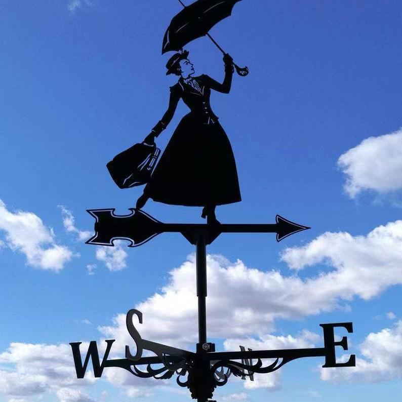 Wetterfahnen-Ornament aus Edelstahl für den Außenhof