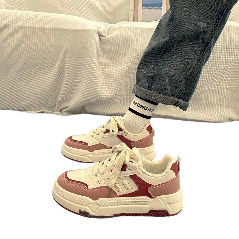 Wheat Ear White Shoes Women's 2025 Spring and Autumn New Versatile Small Man Platform Sports and Leisure Board Shoes Children's Tide