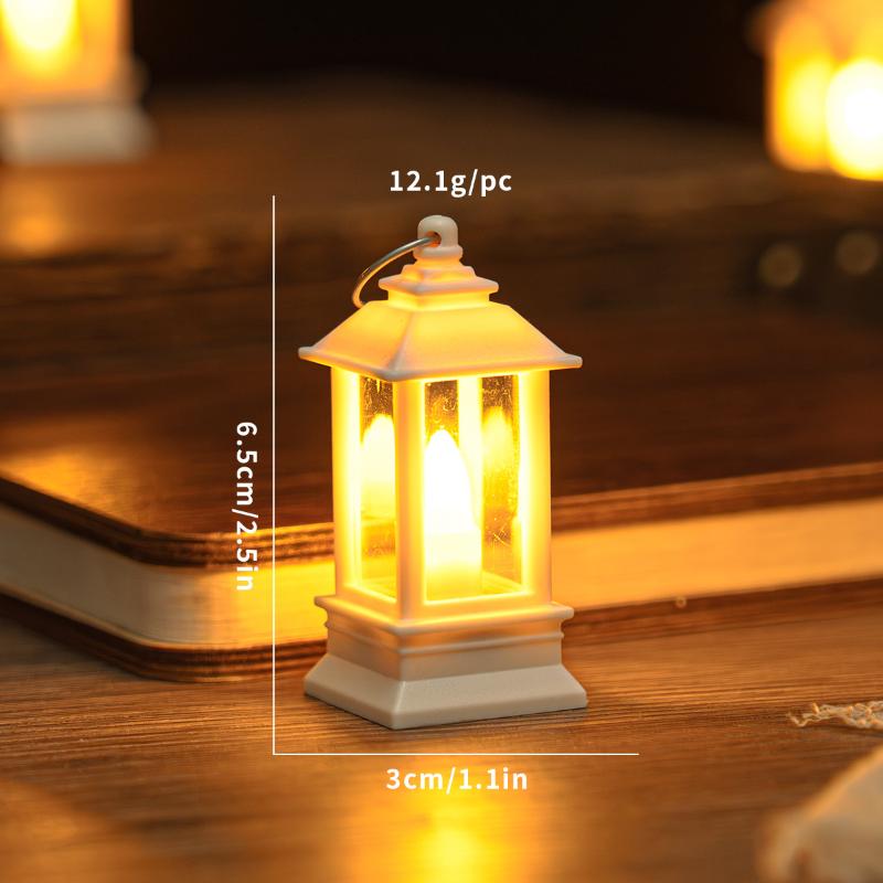 1Pcs Dollhouse Miniature Kerosen Lamp Home Decor Toy Mini Led Retro Glowing Lantern Simulation Cande Light Night Lamp