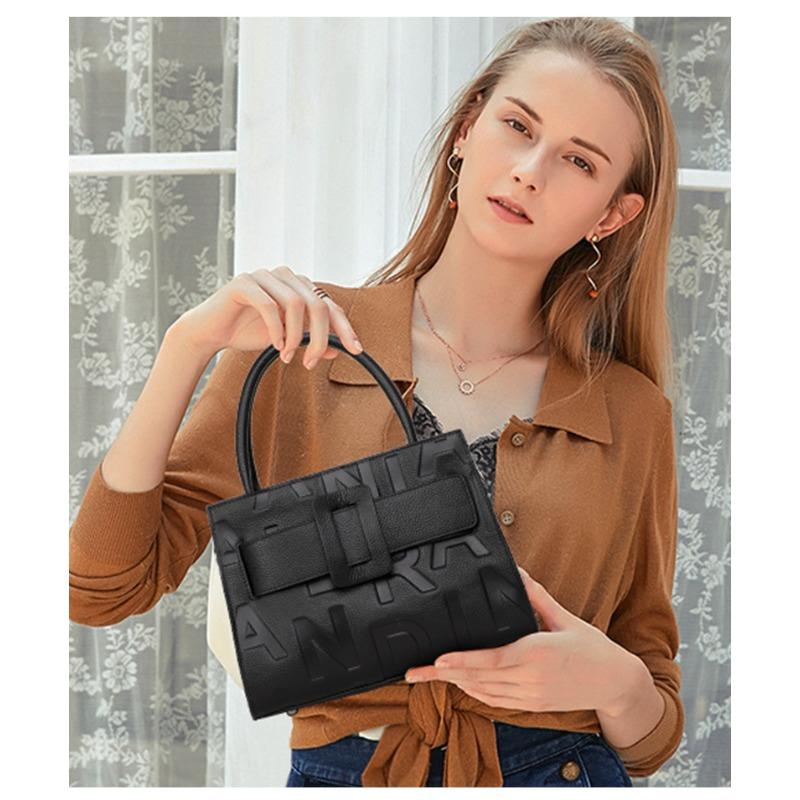 Temperament Echtes Leder Damen Tasche Neue Mode Brief Handtasche Pendeln Große Kapazität Diagonal Cross Bag Frauen