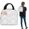 Minimalist Bauhaus White Insulated Lunch Bag for Women Kids Portable Food Boxes Thermal Lunch Box Tote