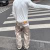 Mens Baggy Jeans Leopard Print Patchwork Relaxed Straight Leg Vintage Casual Pants