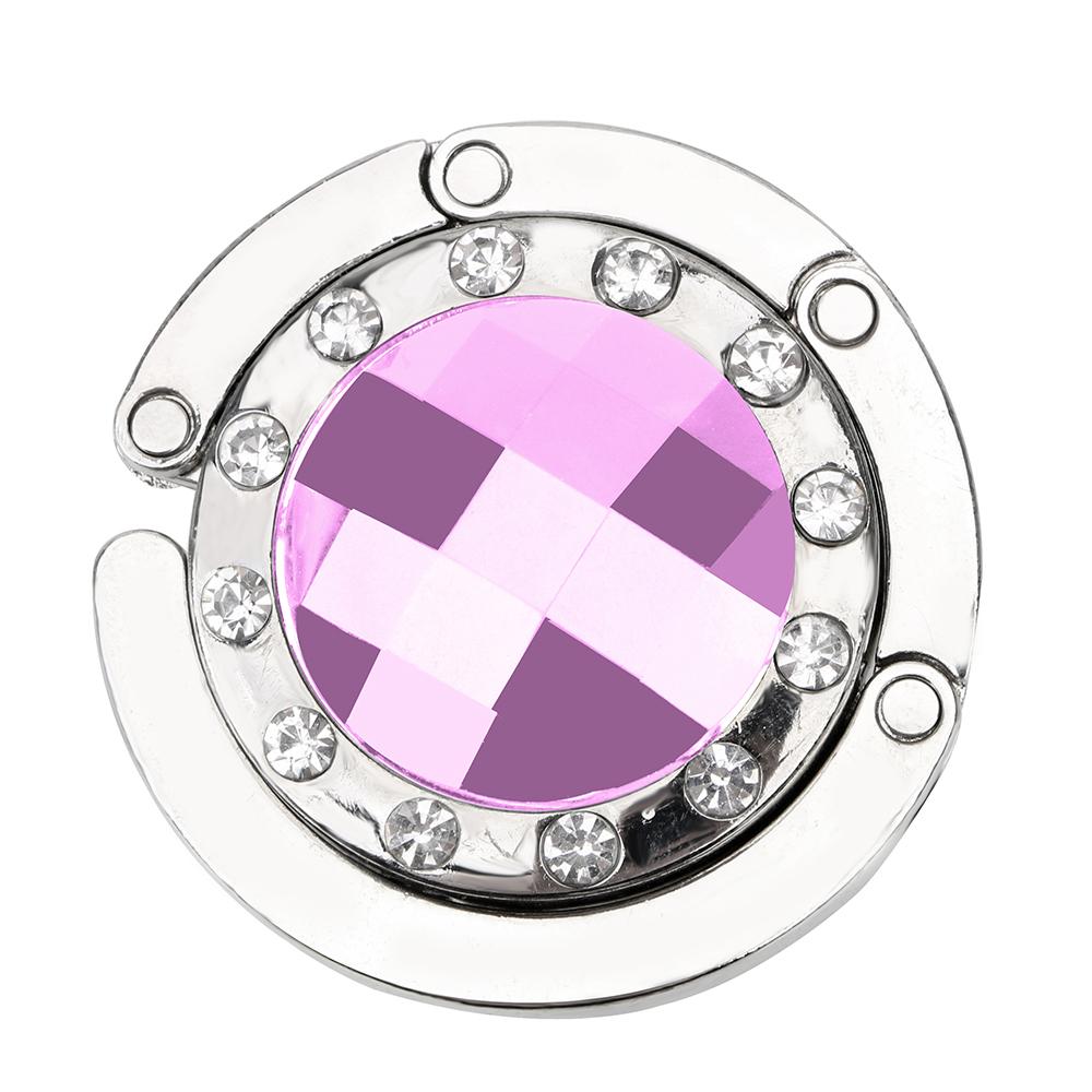 Foldable Hangbag Hook Crystal Alloy Round Shape Table Hook Desk Hanger Purse Bag Hook Holder for Hanging