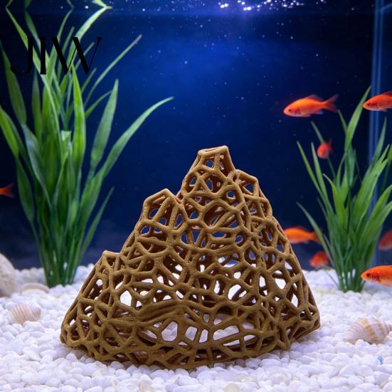 Plastic Mountain Decor Aquarium Shrimp Hide, 3D Printed Hollow Mountain, Small Fish Tank Landscaping Supplies Hideout Cave, Ornament Shelter for Betta