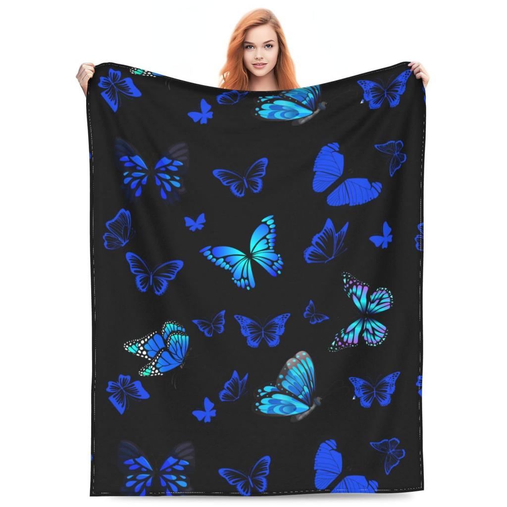 Butterfly Print Flannel Blanket Office Nap Blanket Blanket Thermal Blanket Sofa Blanket Knee Blanket