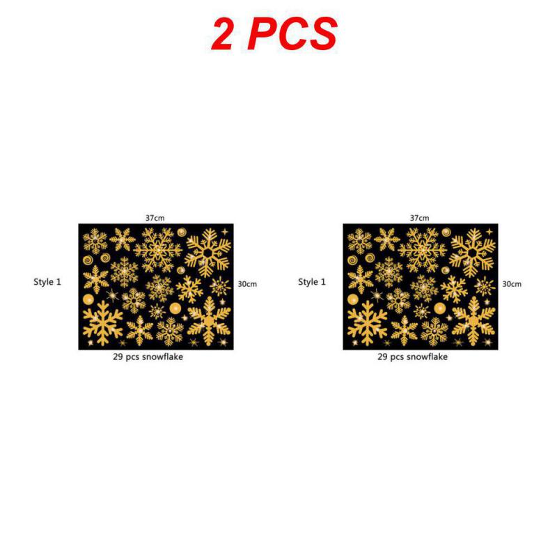 1/2/4PCS New Year Wallpaper Christmas Glitter Snowflake Window Sticker Electrostatic Wall Stickers Snowflake Door Glass Decor