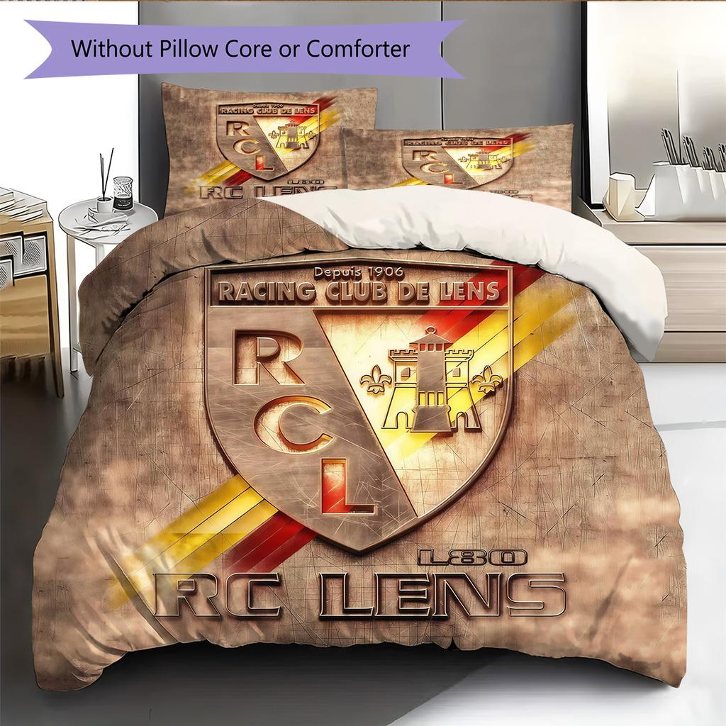 Racing Club De Lens2 Pattern Bedding Quilt Set  Home Decoration  Gift (1 * Duvet Cover + 2 * Pillowcase  Without Core)