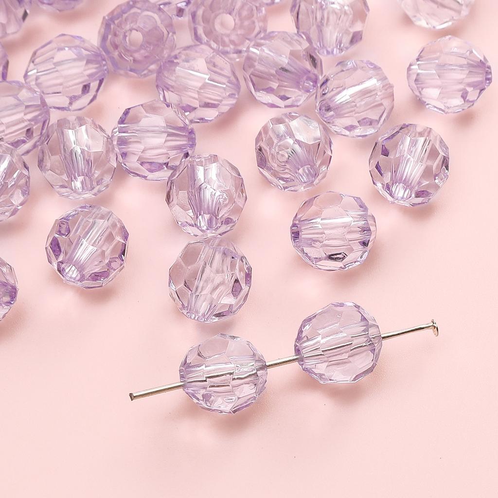 Handmade Beads Diamond-shaped Faceted Beads Acrylic Transparent Irregular Faceted Round Beads Beads DIY Bracelet Cell Phone Chain Jewelry Loose Beads