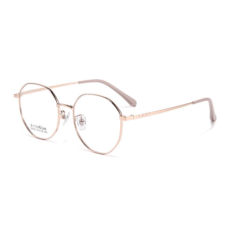 Ultra-Light Fashion Retro Polygonal Metal Eyeglass Frames for Myopia