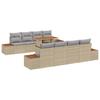 Garden Dining Set with Cushions 9 Pcs Beige and Grey
