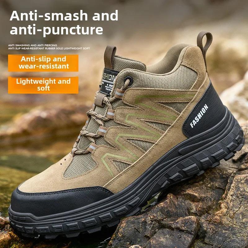 Hohe Sicherheitsschuhe Mann Winter Industrie Arbeitsschuhe mit Kunststoffkappe durchtrittsichere Stiefel Gummi-Laufsohle rutschfeste Arbeitsschuhe