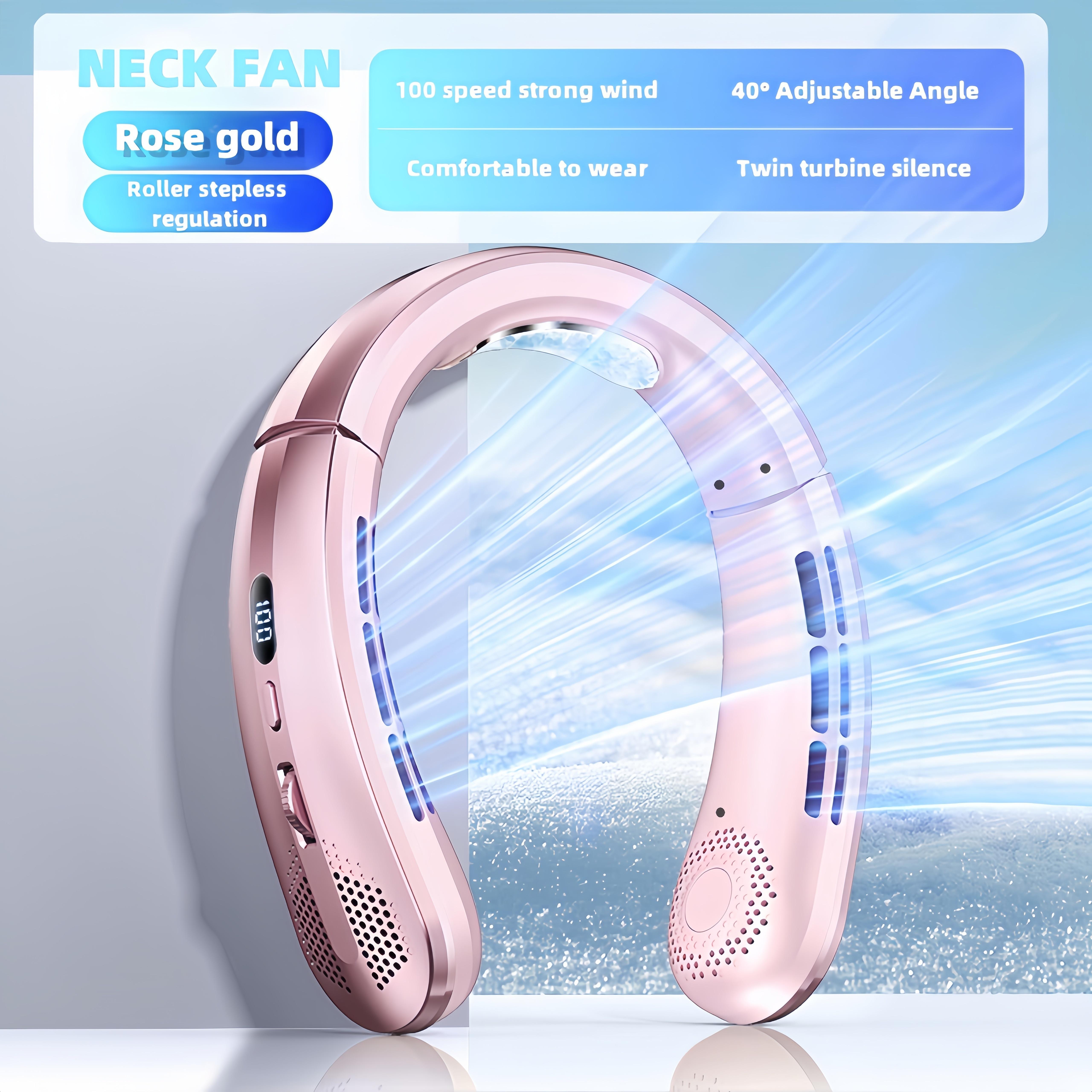 

Air Cooler USB Hanging Neck Fan Portable Bladeles Mini Rechargeable Mute LED Digital Display Electric Fans 360° Surround Cooling