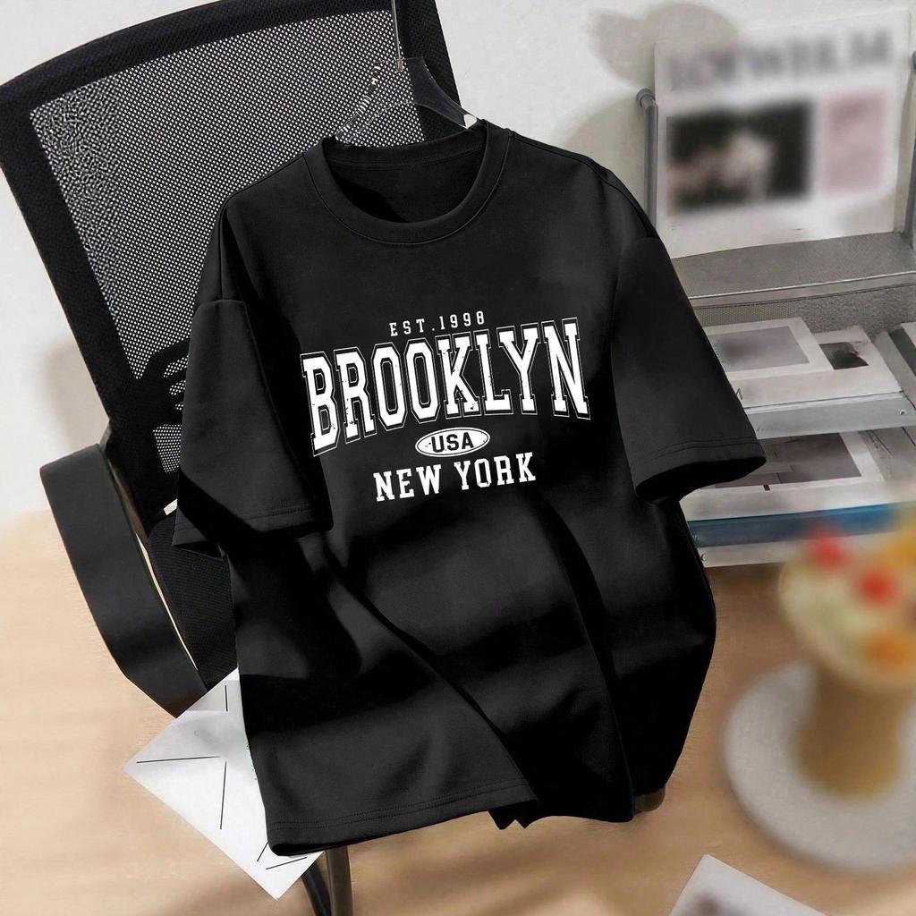 European Bestseller: American Print Cotton Short Sleeve Casual T-Shirt