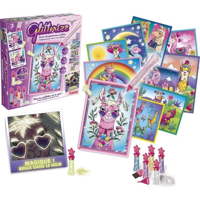 LANSAY Glitterizz Glow-in-the-Dark Glittery Llamas Coloring Set - Girl - Ages 5+