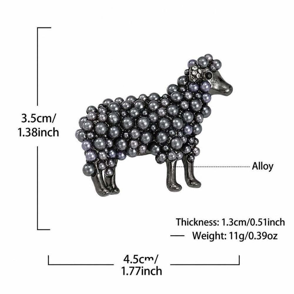 Pearl Decor Animal Pin Zinc Alloy Lamb Badge Exquisite Sheep Brooch Suit Accessory