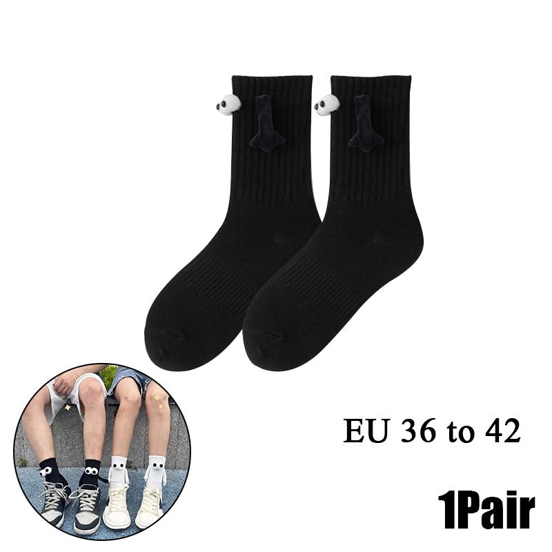 10 Paare Club Promi Ins Mode Lustig Kreativ Magnetische Anziehung Hände Schwarz Weiß Cartoon Augen Paare Socken Socken