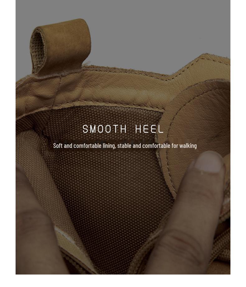 Men's Retro Korean Style Mid-Cut Zipper Leather Boots - British Trendy Design (29156)