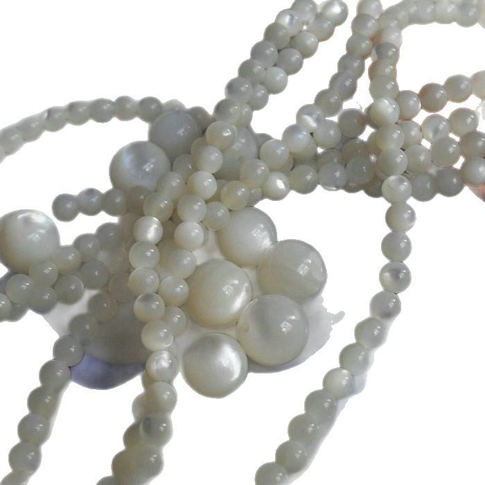Round Natural White Mother-of-Pearl Beads for DIY Jewelry and Bracelets