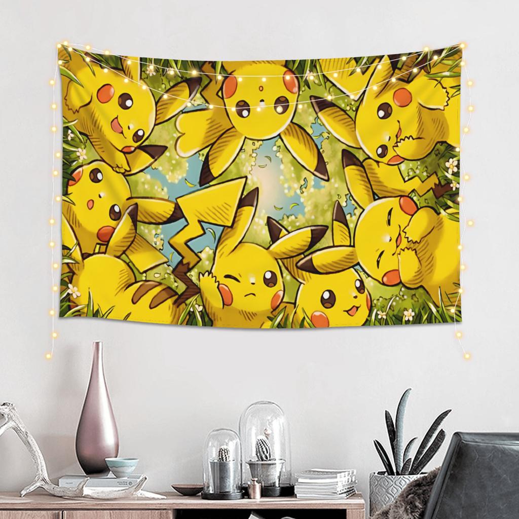 Cartoon Pokemons Anime Theme Cutecore Tapestry Wall Hanging Blanket Tapestry Home Decor Items Wall Decorations