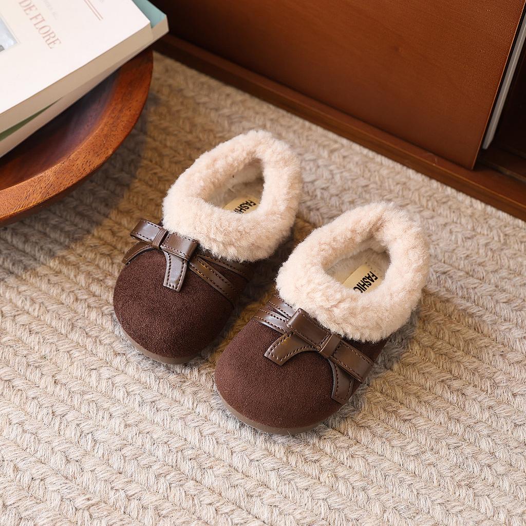 Girls shoes winter velvet thermal cotton shoes new children and girls baby pedal Birkenstock princess shoes