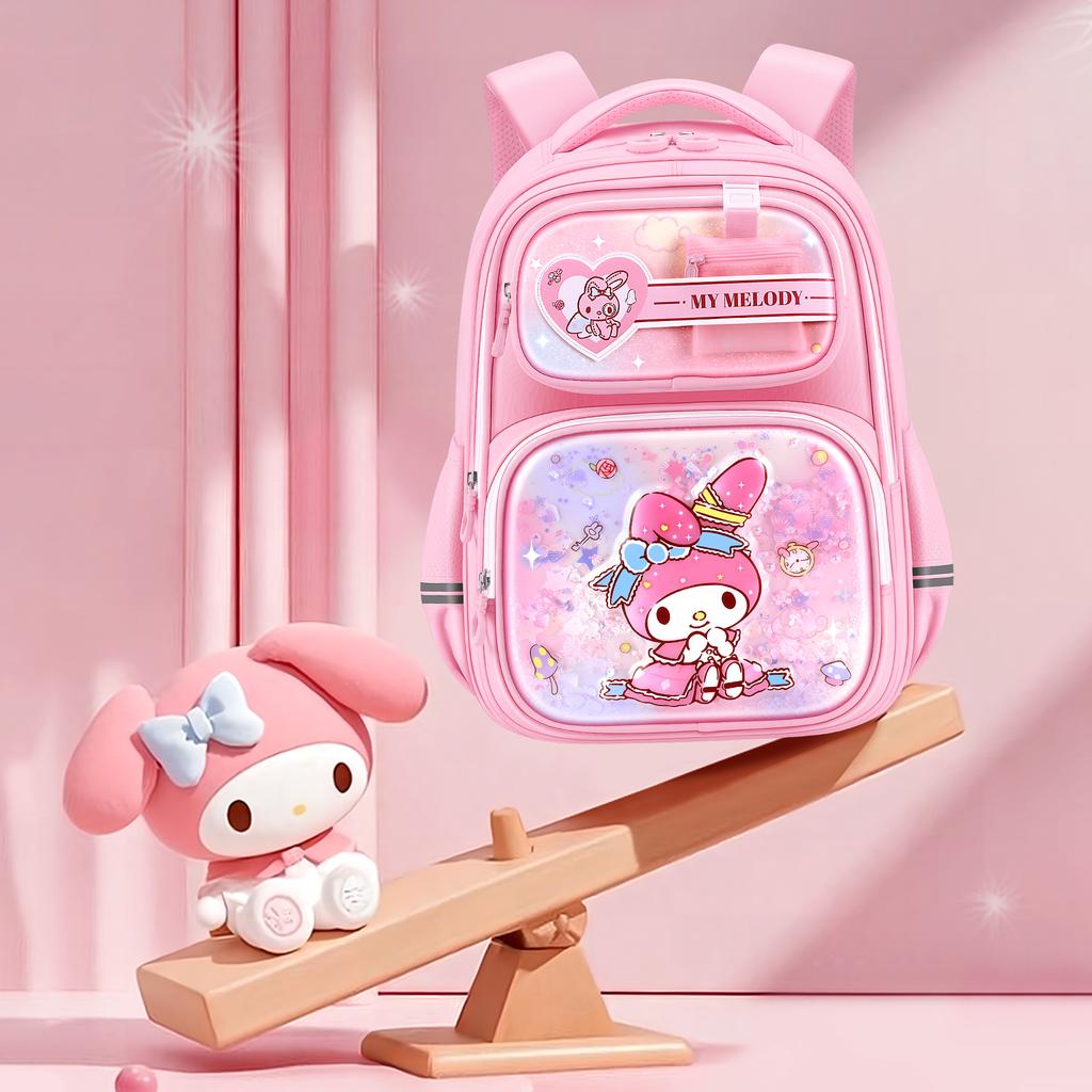 New Sanrio Kuromi My Melody Cinnamoroll Polyester Student Bag Regular Women's Purple/Pink KT0236B