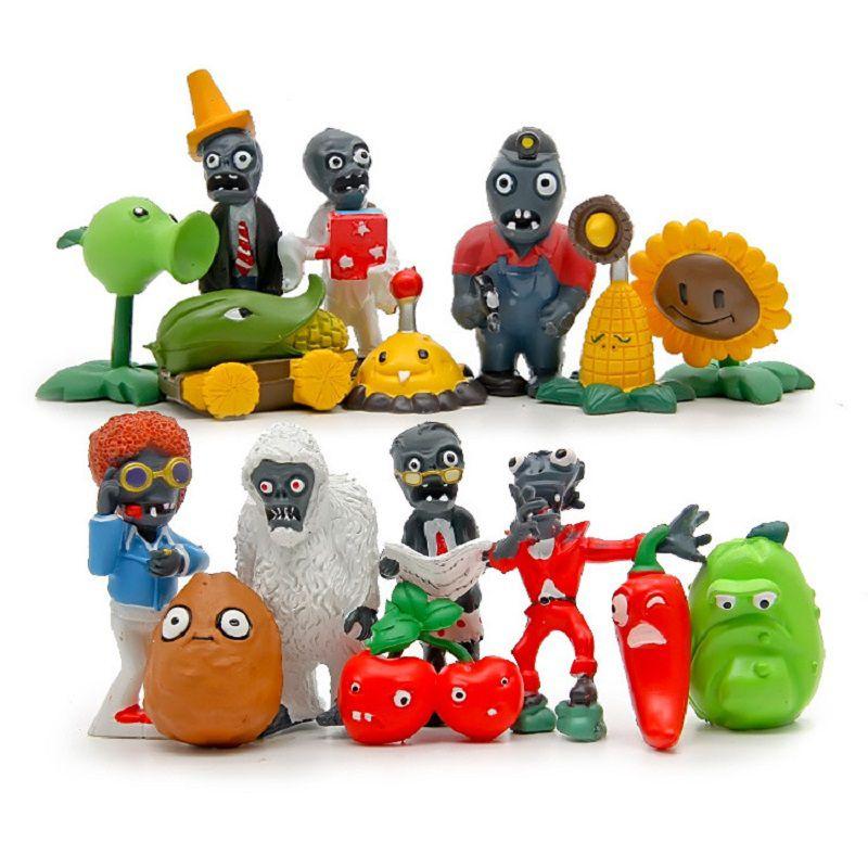 Premium Quality 16pcs Set Of New Plants Vs. Zombies Pvc Anime Action Figures For Kids