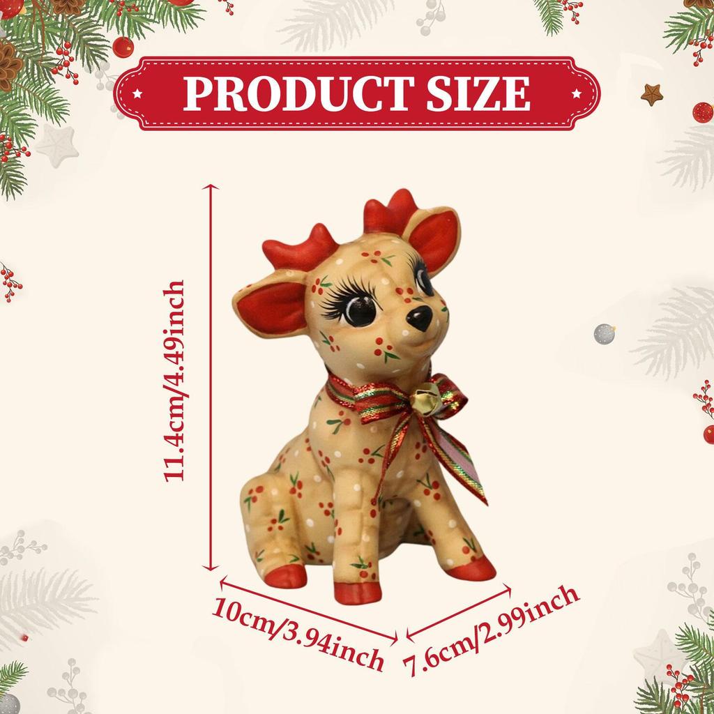 Reindeer Statue Decorative Figurine Christmas Decoration Resin Small Collectible Animal Sculpture