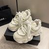 CINESSD New Fashion Sneakers Women New Autumn Hidden Heel Platform Sports Dad Shoes Woman Lace Up Breathable Mesh Casual Shoes