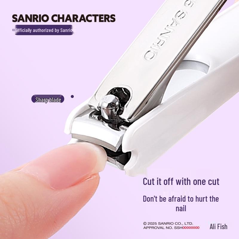 Sanrio Süße Spritzschutz-Flachkant-Nagelknipser für Mädchen - Maniküre-Werkzeug