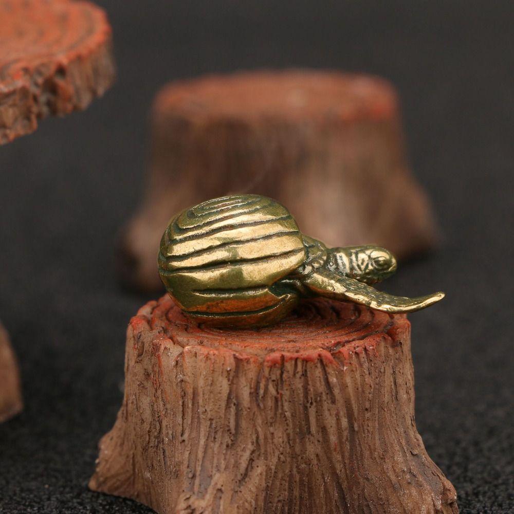 Cute Little Turtle Statue Retro Style Miniatures Turtle Ornament  Home Decor Gifts