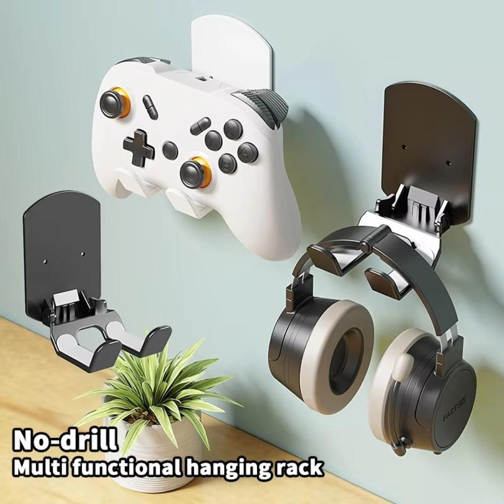 Multifunctional Wall Mount Headphone Hanger Foldable Under Desk Headset Holder  Gaming Accessories